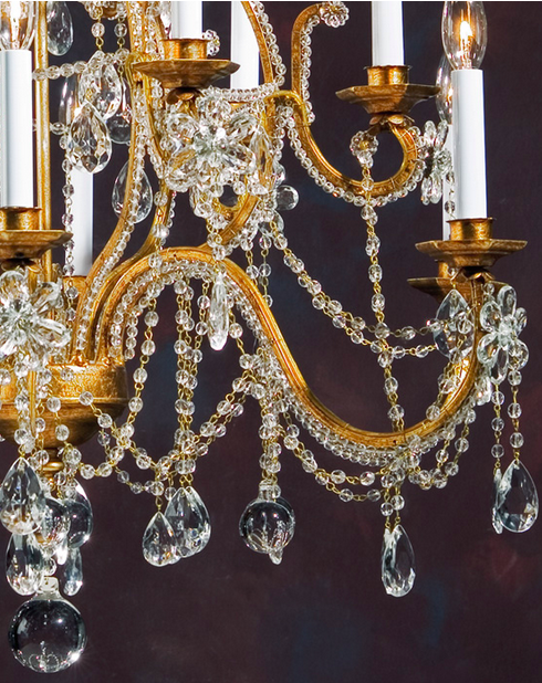 Lustre baroque à pampilles de cristal sur 2 niveaux, 15 lumières - Luxury  Chandeliers